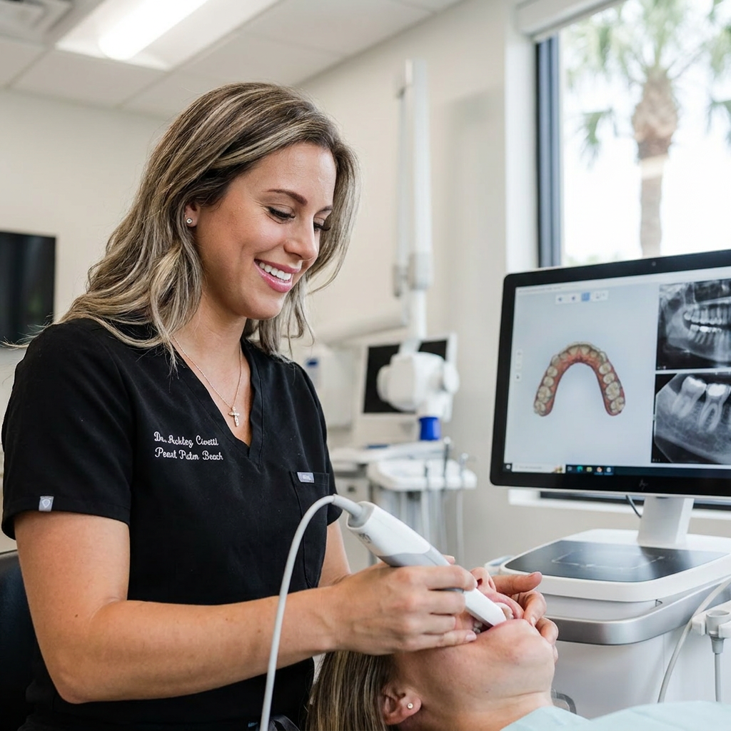 A high-definition digital X-ray sensor for precise diagnostic exams at Pearl Palm Beach Dental in Royal Palm Beach.