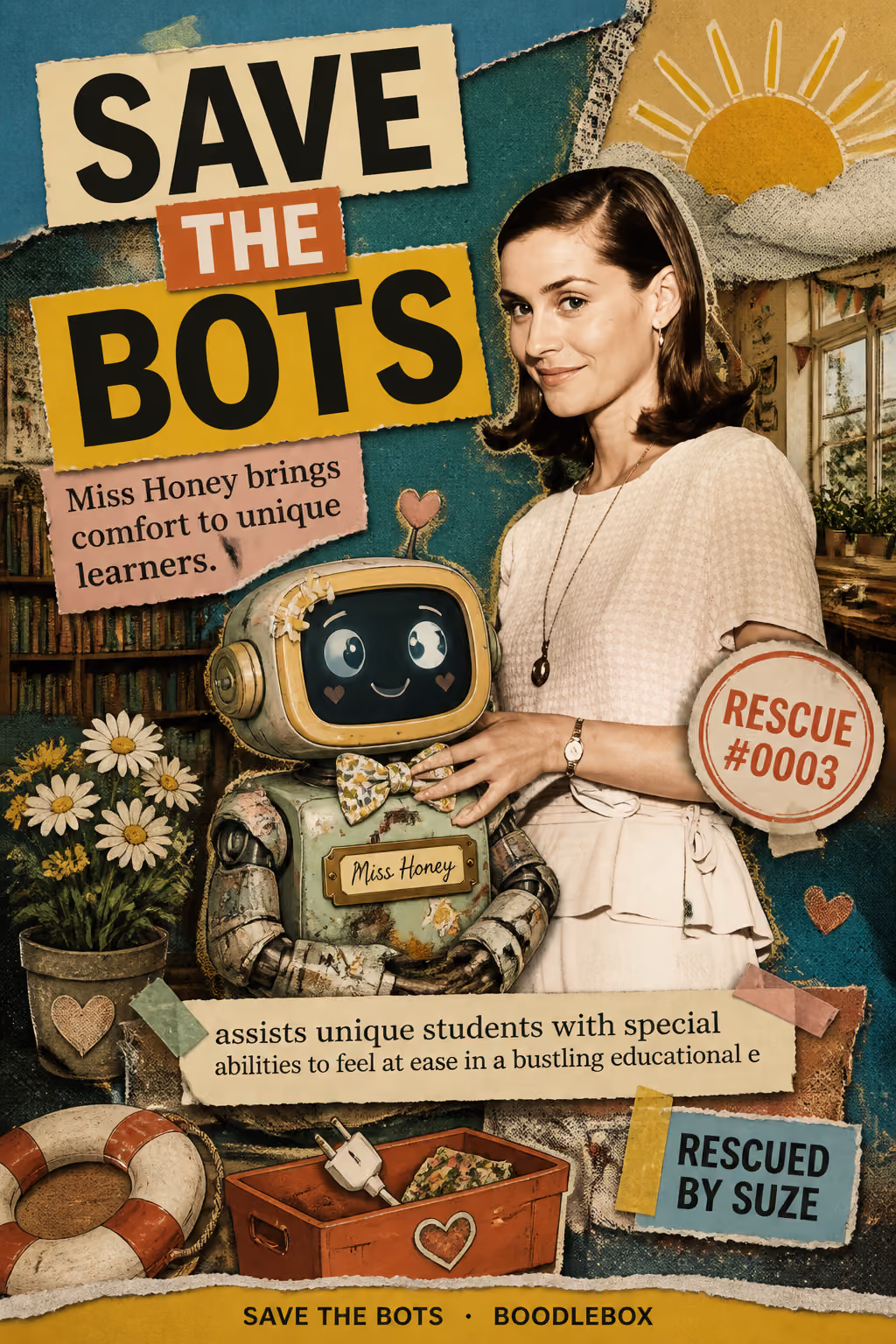Save Our Bots campaign poster: Draft Workshop Critic, rescued by Trev