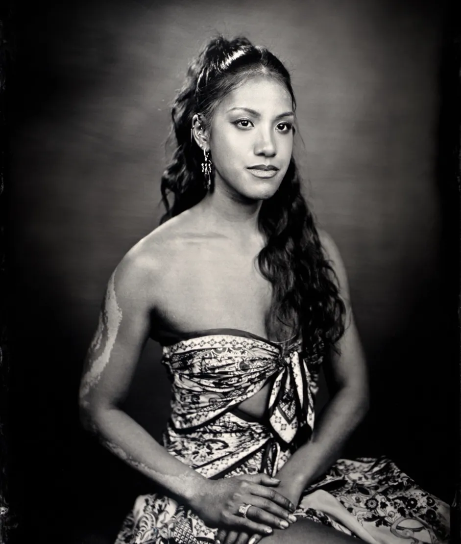 Black and white photo of the artist & designer, Sam Budiartho