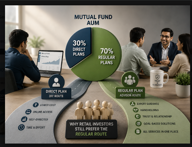 Only 30% of individual investors' mutual fund AUM is in direct plans: Why retail buyers still prefer regular route