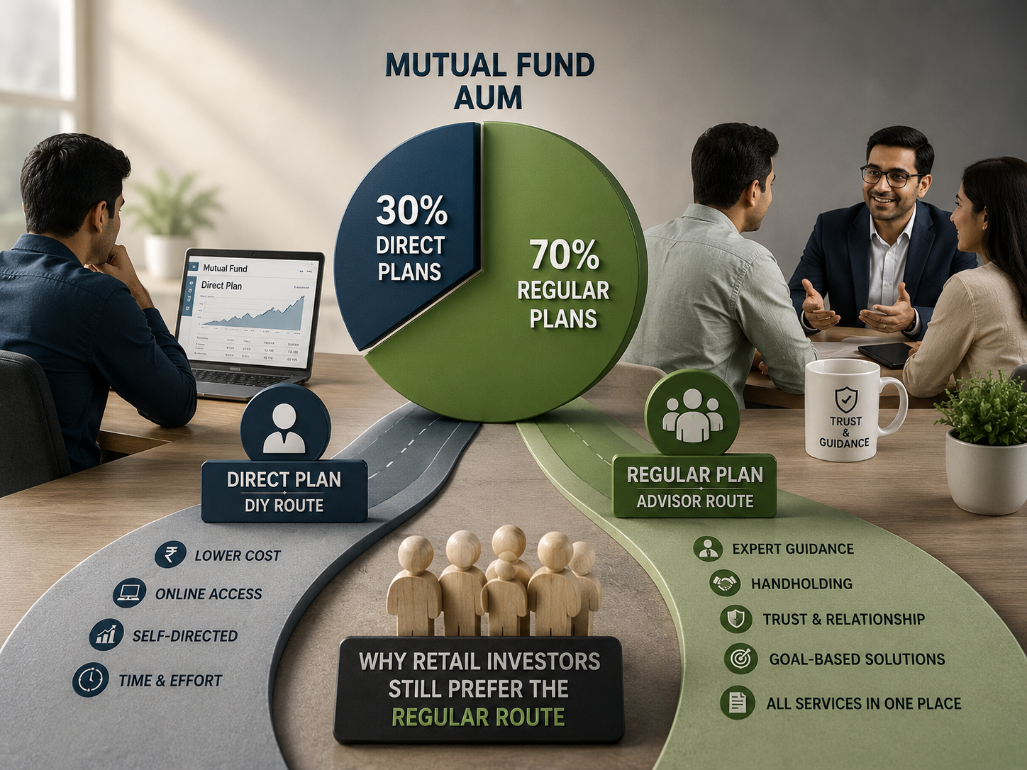 Only 30% of individual investors' mutual fund AUM is in direct plans: Why retail buyers still prefer regular route