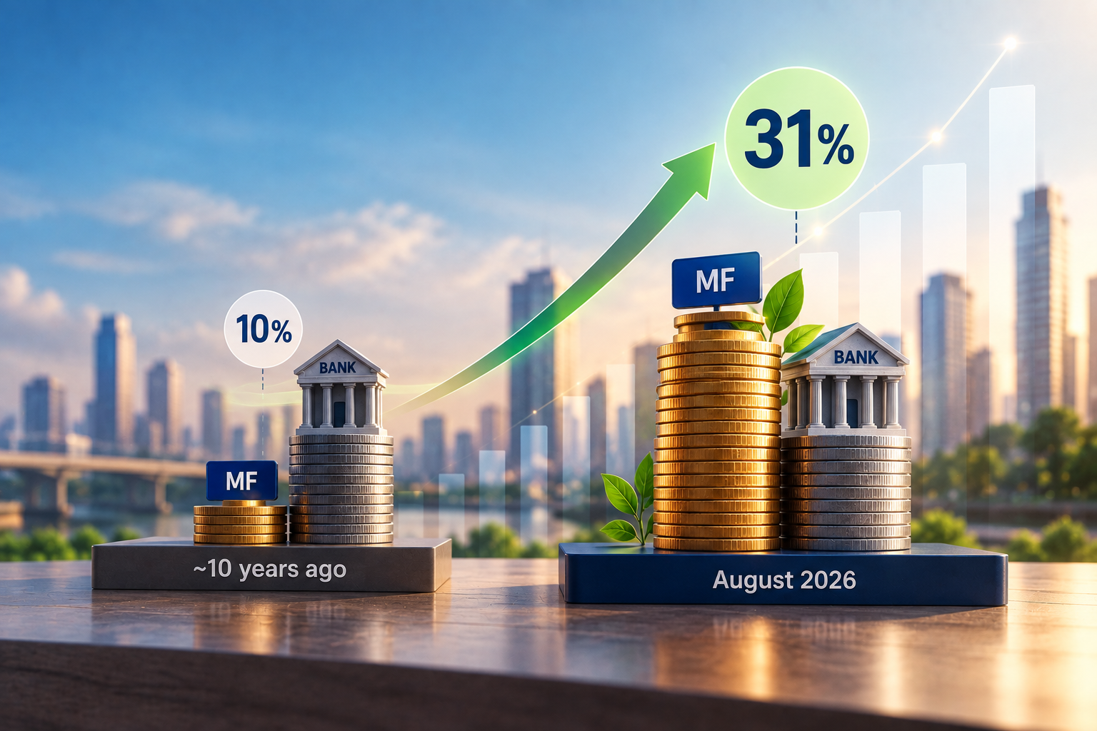 Mutual fund AUM-to-bank deposit ratio triples in a decade to 31% in August
