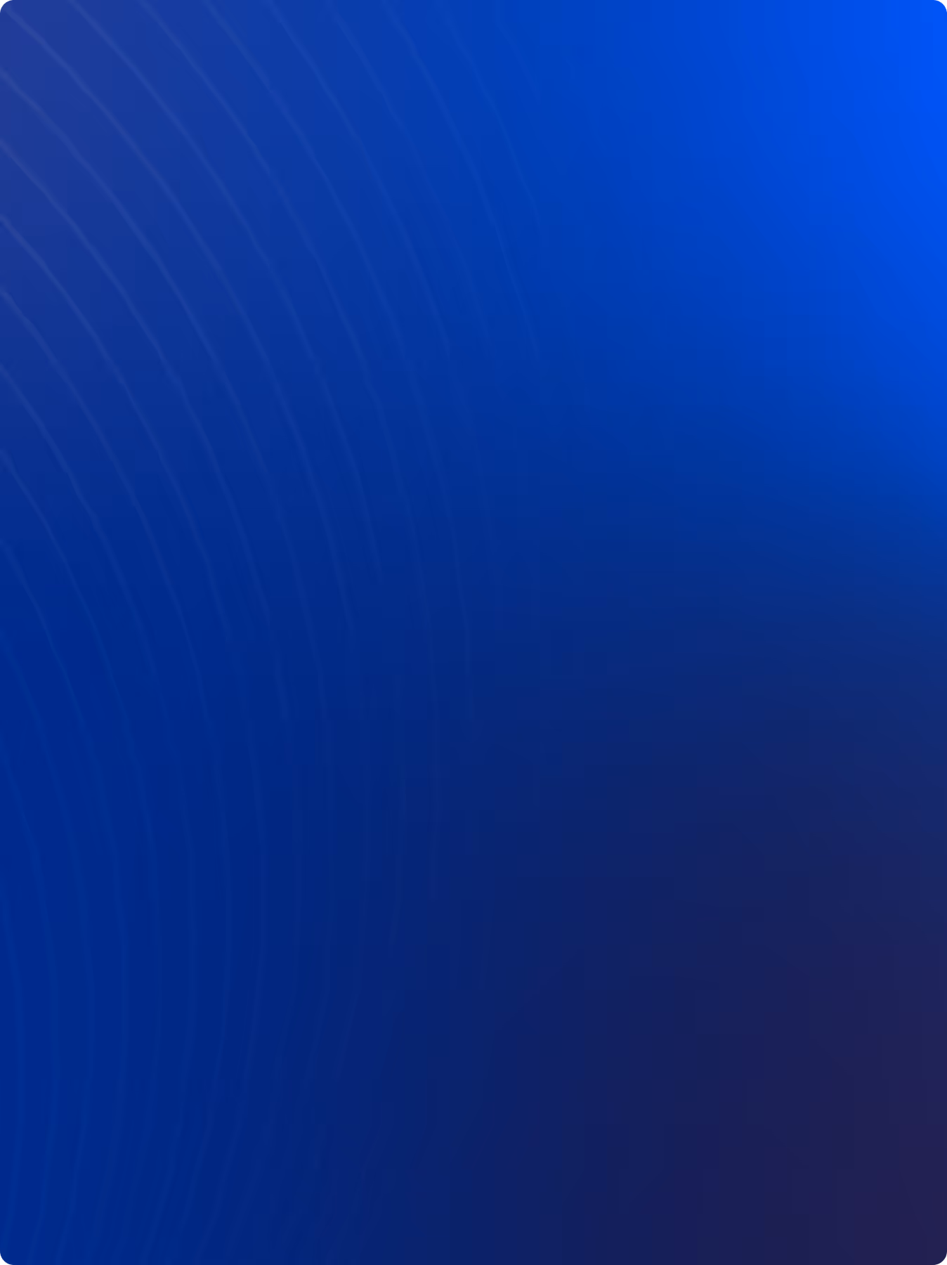 Rounded rectangular blue gradient background with subtle concentric circular line patterns.