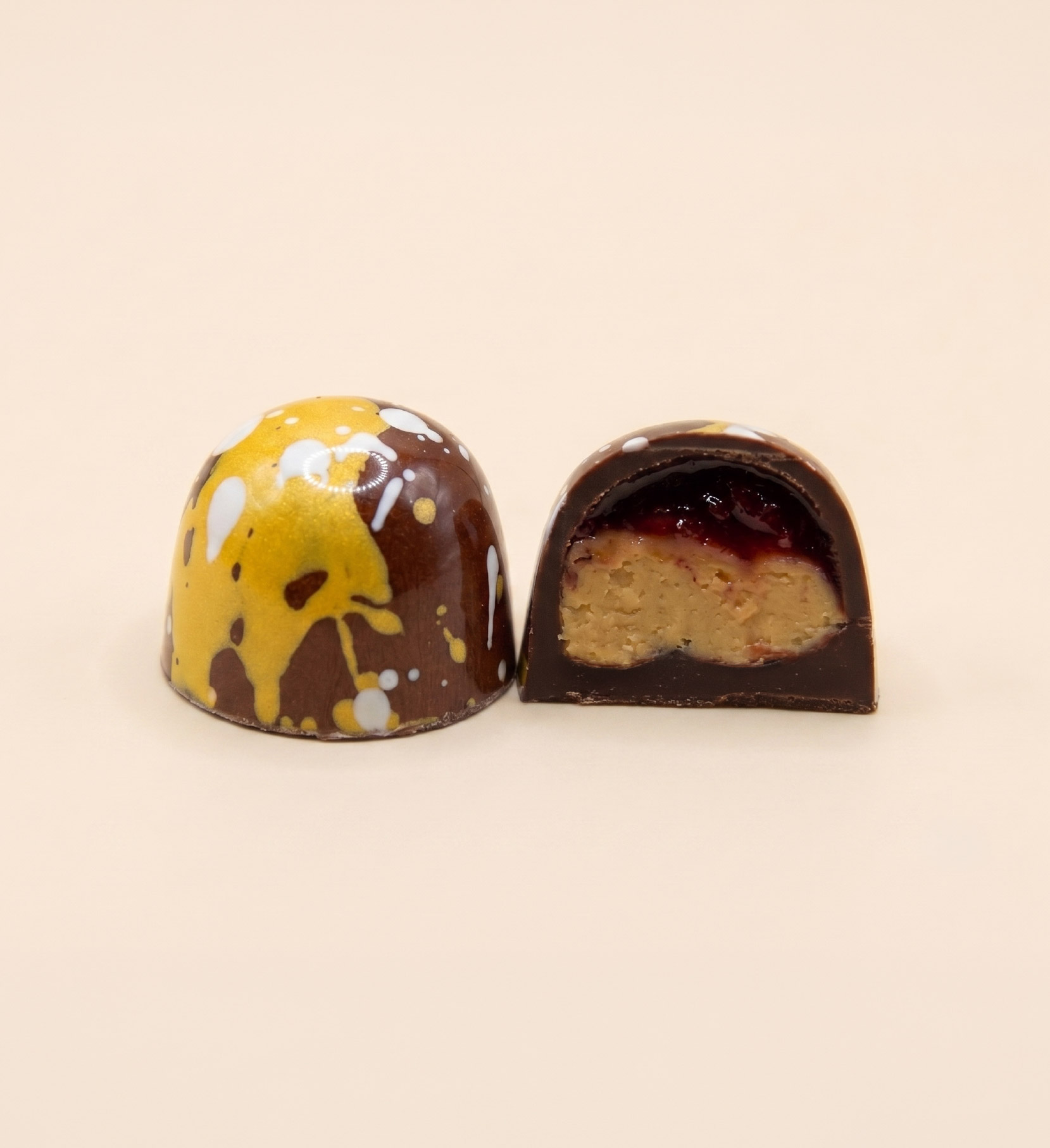 Raspberry & Peanut Butter custom made by Michelle Rose Chocolates