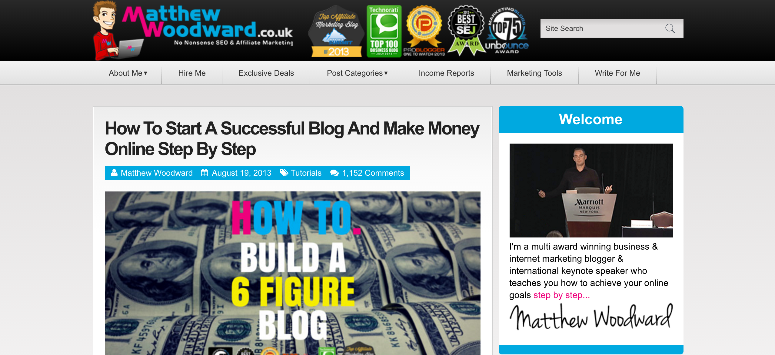 Matthew Woodward Affiliate Marketing and SEO Blog