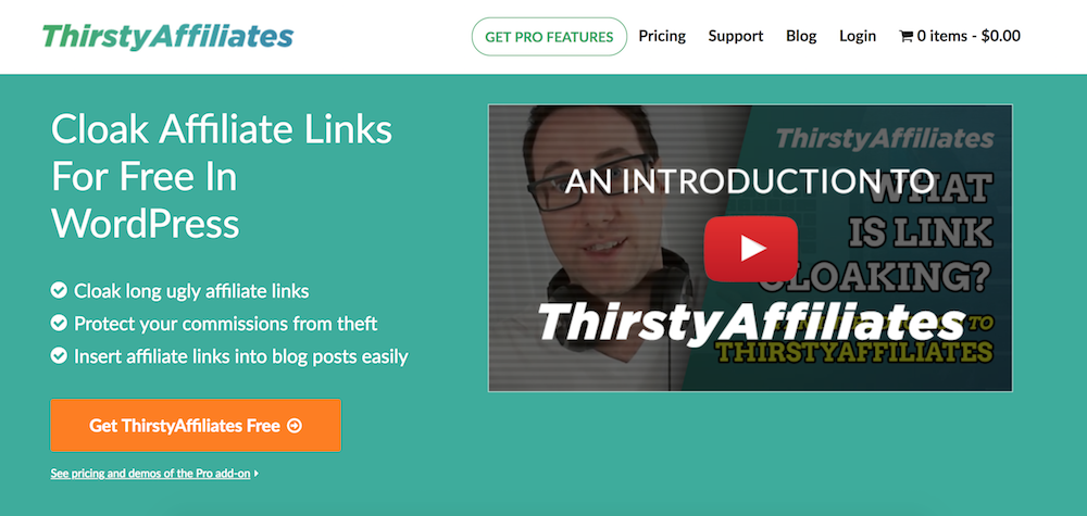 ThirstyAffiliates homepage