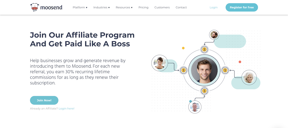 Moosend affiliate program