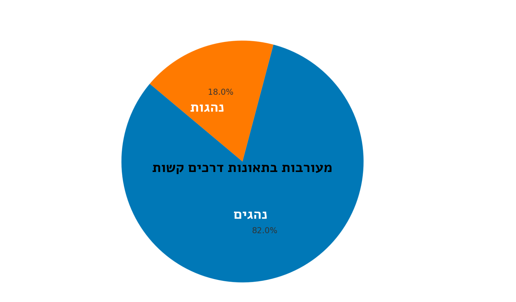 גברים מעורבים פי 4 מנשים בתאונות דרכים קשות