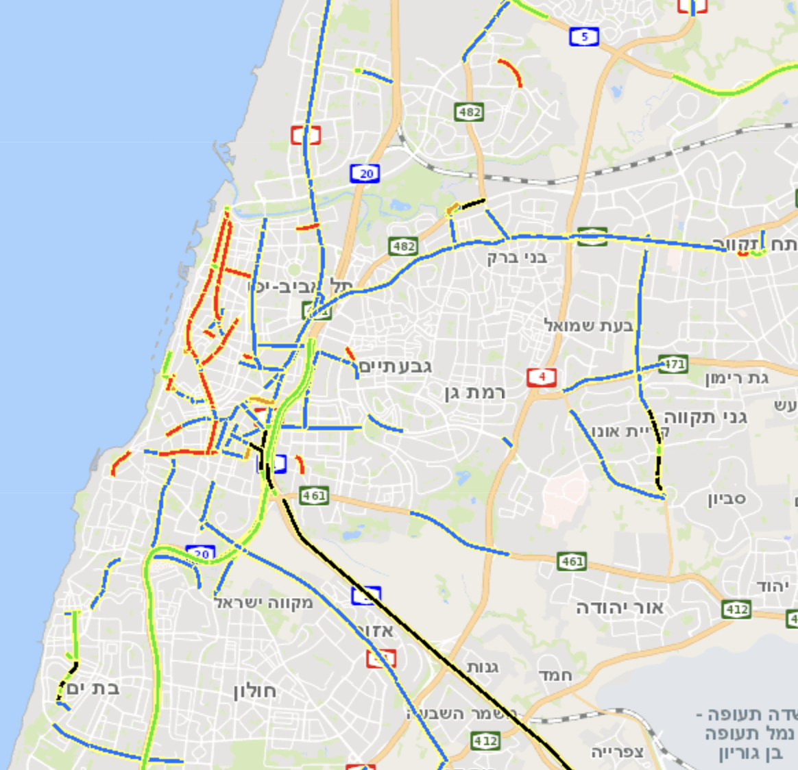 תל אביב מובילה בפער גדול במס' הקילומטרים המוקצים לנתיבי העדפה
