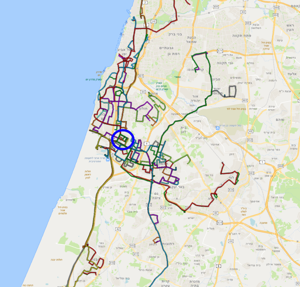 מפת קווי האוטובוס שעוברים ברחובות לישנסקי וסחרוב: אלפי נוסעים בשעה שסובלים כדי לפנות מקום לכמה מאות נהגים