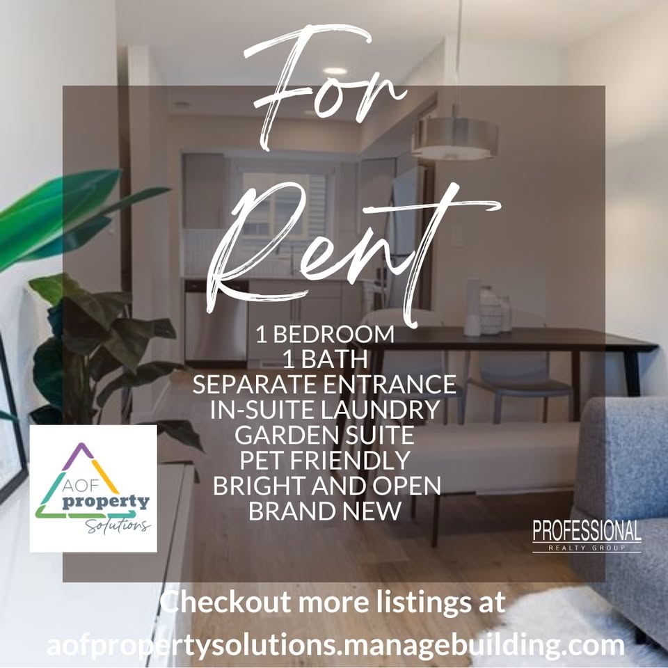 1 bedroom suite for rent in Edmonton