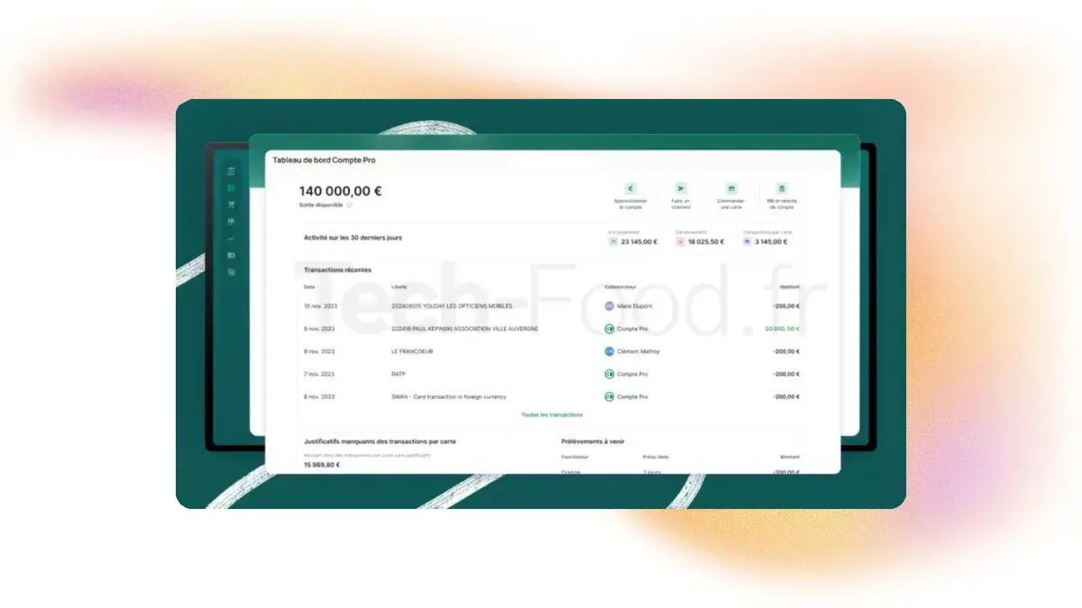 Graphique de suivi de trésorerie en temps réel sur le tableau de bord Pennylane ventilant les encaissements caisse, les flux TPE et le solde bancaire net.