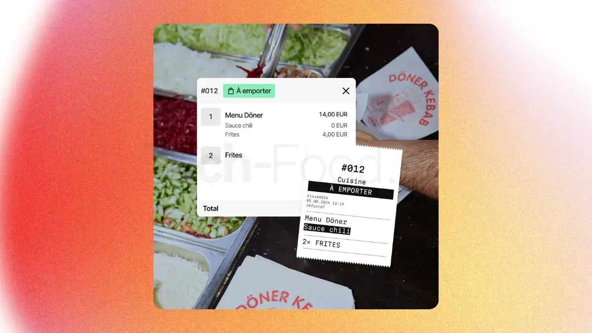 Envoi de bon de commande à emporter et impression du ticket de fabrication cuisine via Flatpay