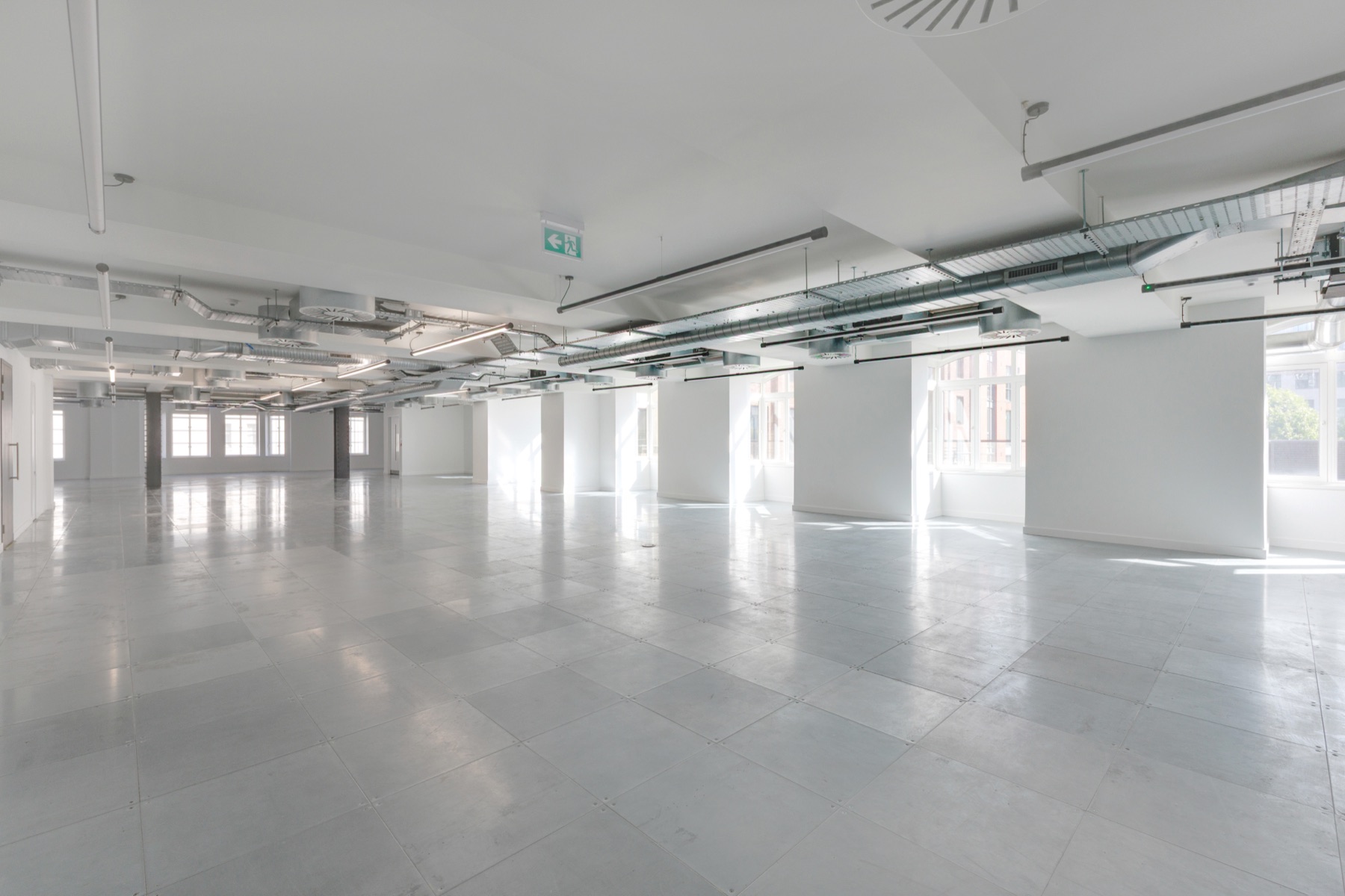 Empty fourth floor office, exposed services
