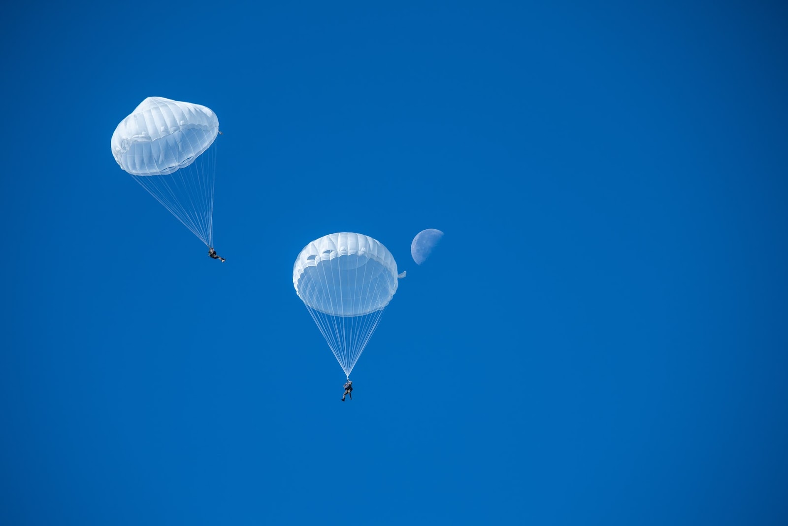  two parachutes with moon in background representing shared risk in vendor relationships