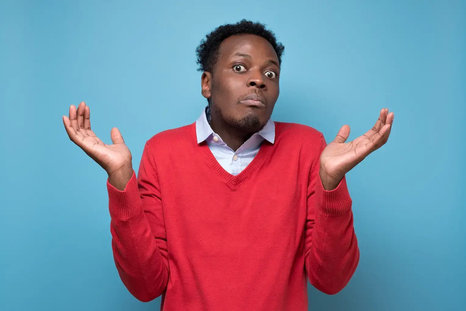 confused man with hands up and confused expression wondering what is agile procurement