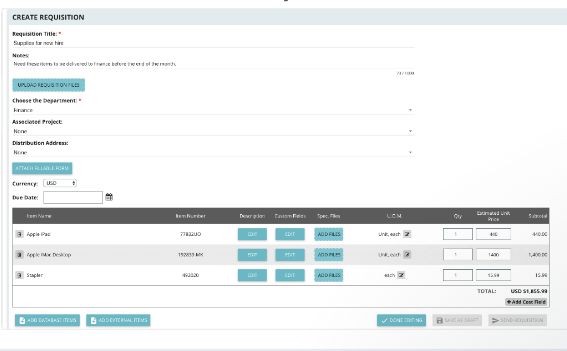 Requisition