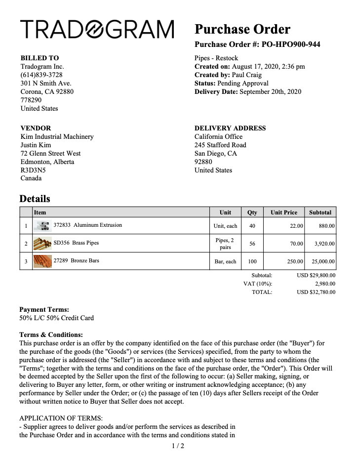 Purchase Order Template
