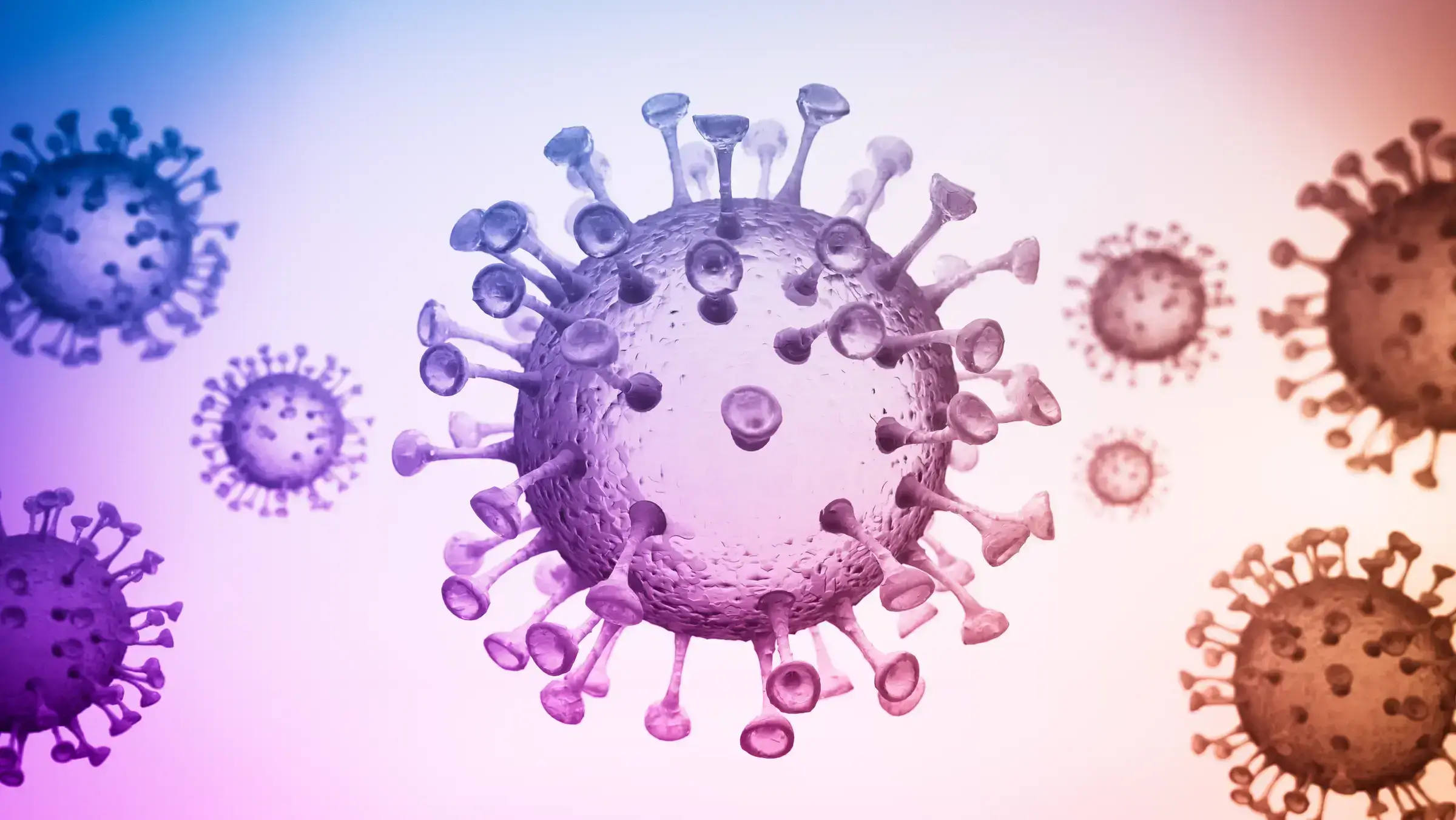 Microscopic view of the coronavirus to represent increasing risk of global health crises and their impact on procurement risk management strategies