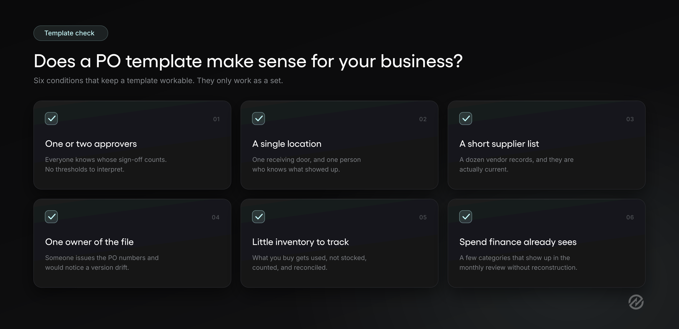 6 Questions to ask to see if a PO template makes sense for your business