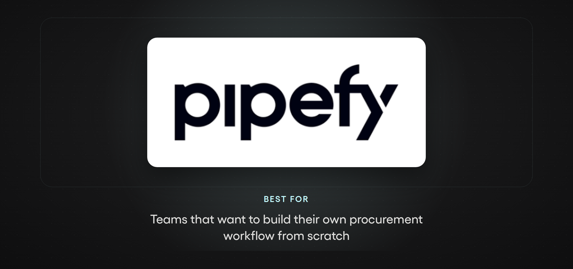 Pipefy logo — procurement workflow software for teams that want to build their own process from scratch