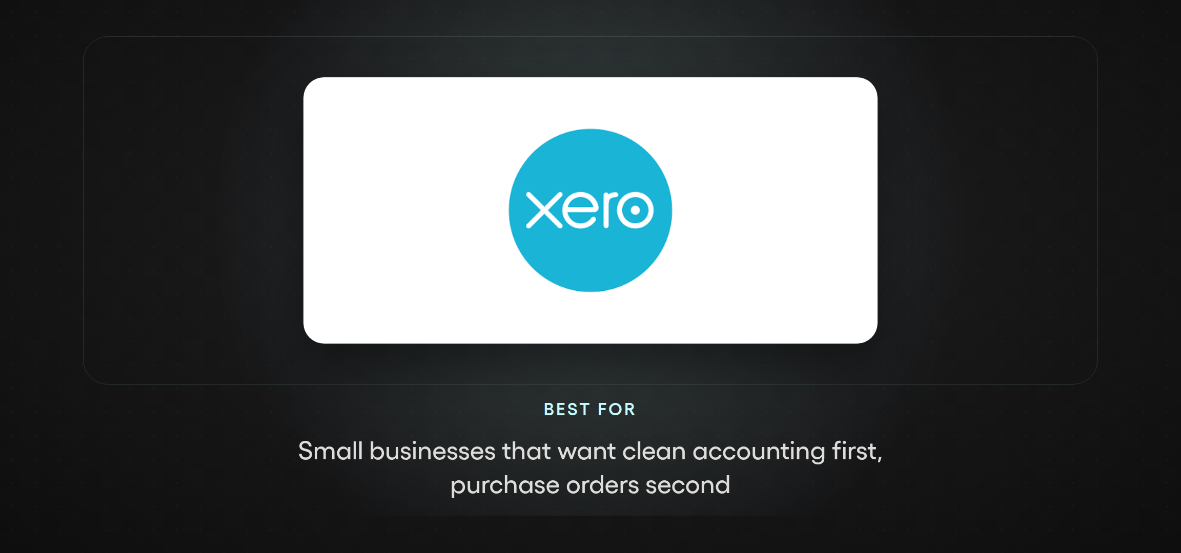 Xero logo — small business accounting software with purchase order documentation