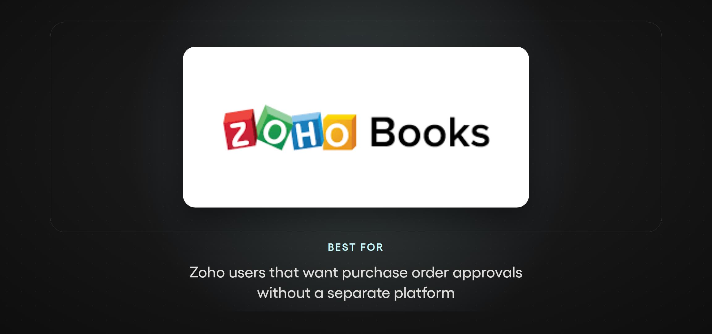 Zoho Books logo — accounting software with purchase order approvals for teams in the Zoho ecosystem