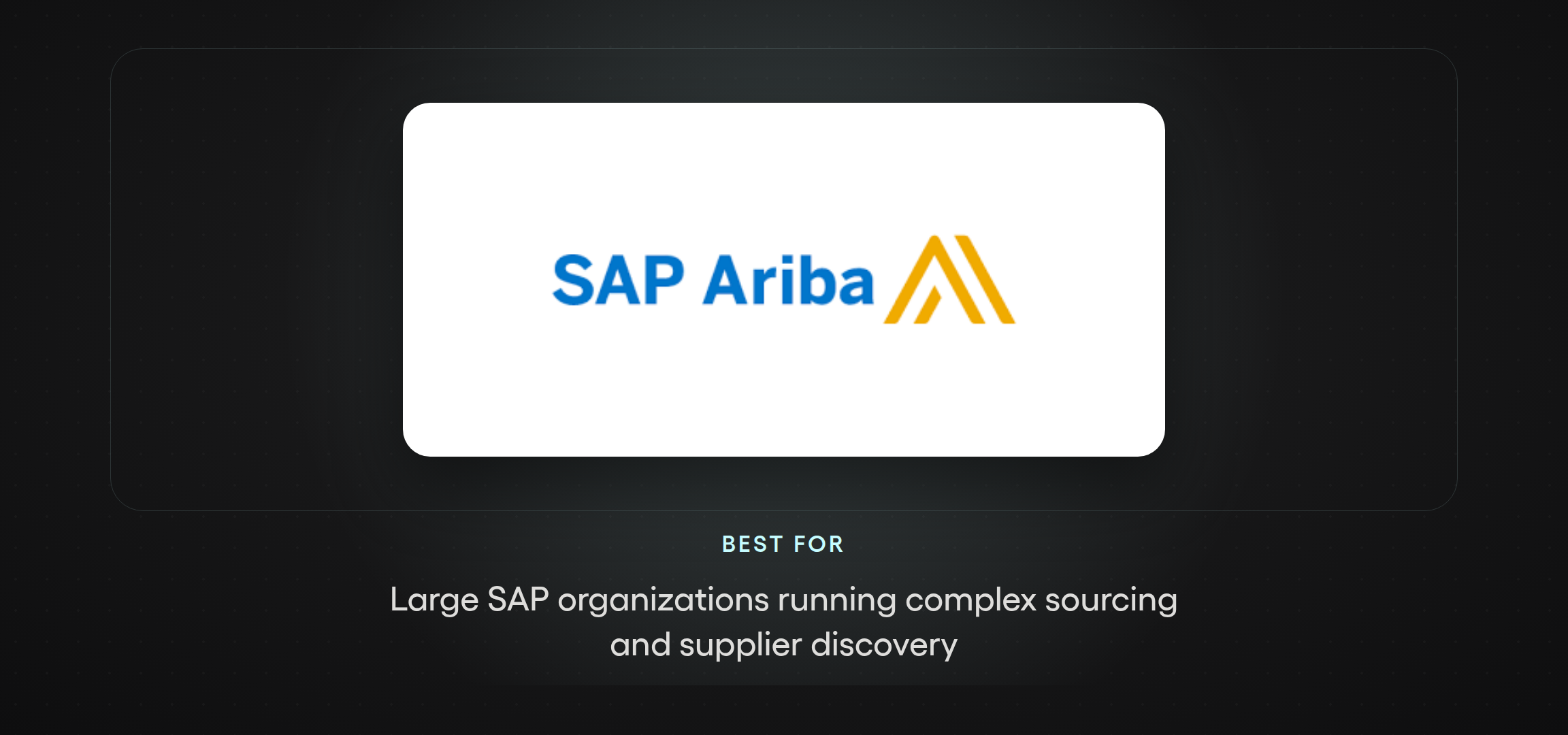SAP Ariba logo — enterprise sourcing and supplier discovery software for large SAP organizations