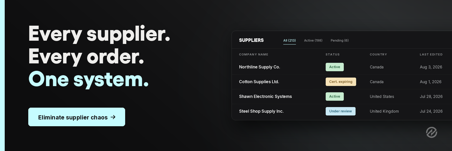 Centralize supplier information and eliminate supplier chaos with Tradogram supplier management software.