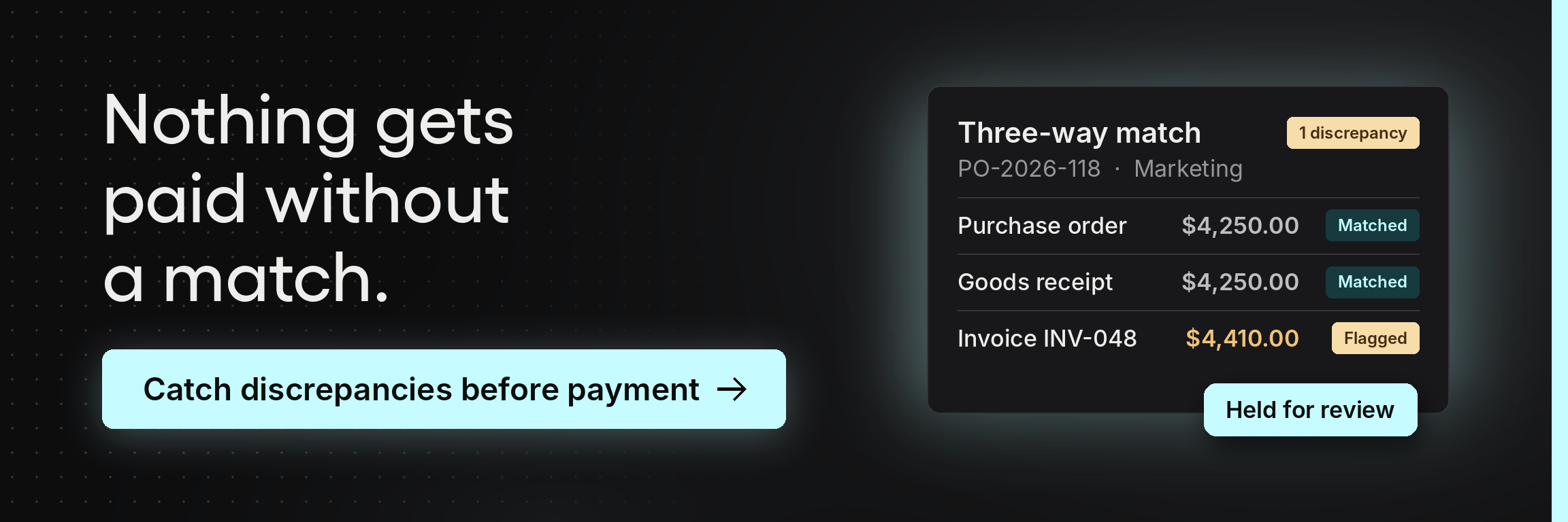 Explore Tradogram invoice matching software that compares invoices against purchase orders and receiving records before payment.
