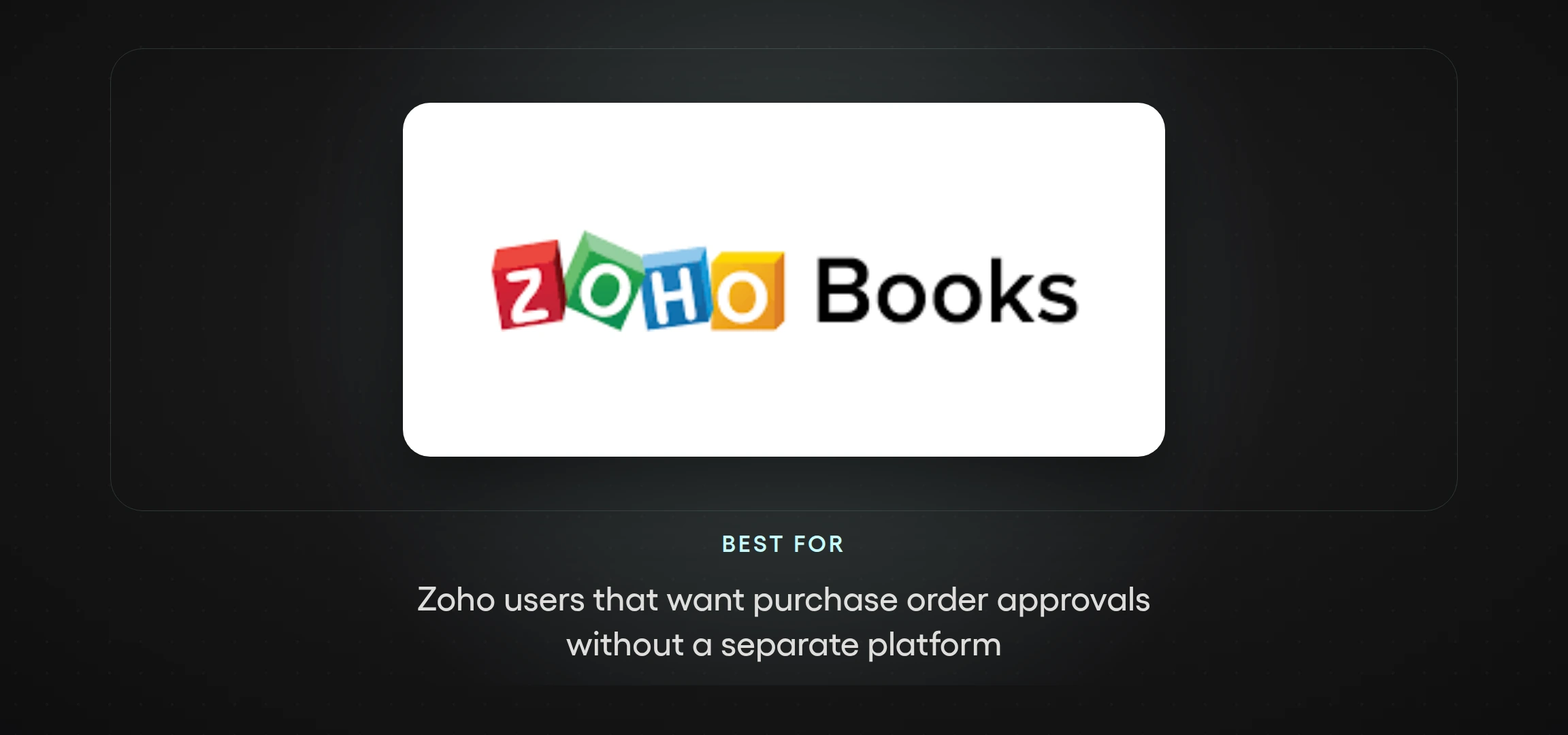 Zoho Books logo — accounting software with purchase order approvals for teams in the Zoho ecosystem