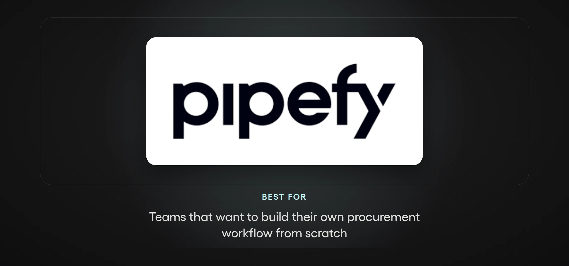 Pipefy logo — procurement workflow software for teams that want to build their own process from scratch