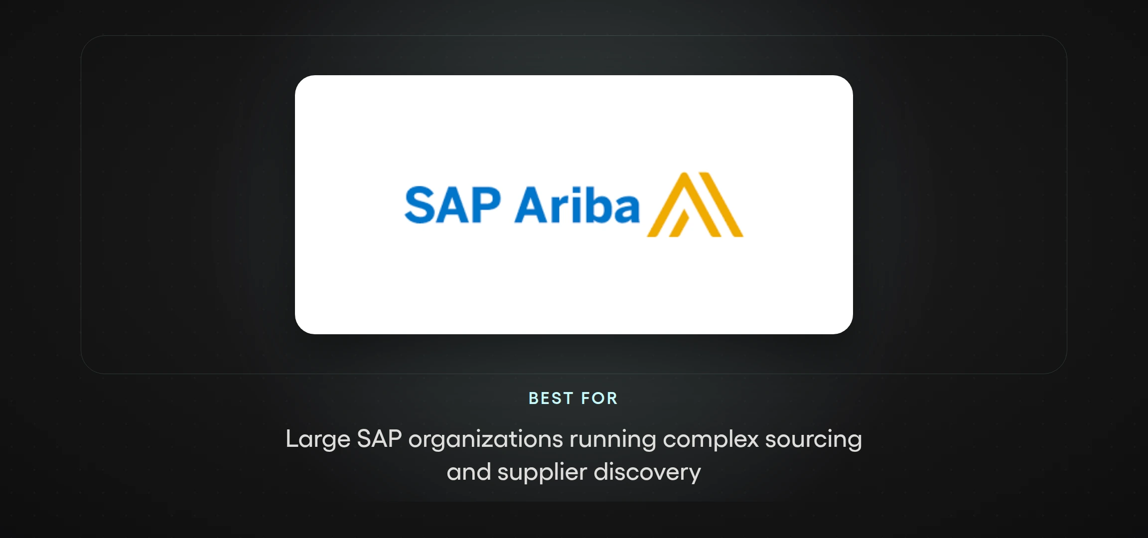 SAP Ariba logo — enterprise sourcing and supplier discovery software for large SAP organizations