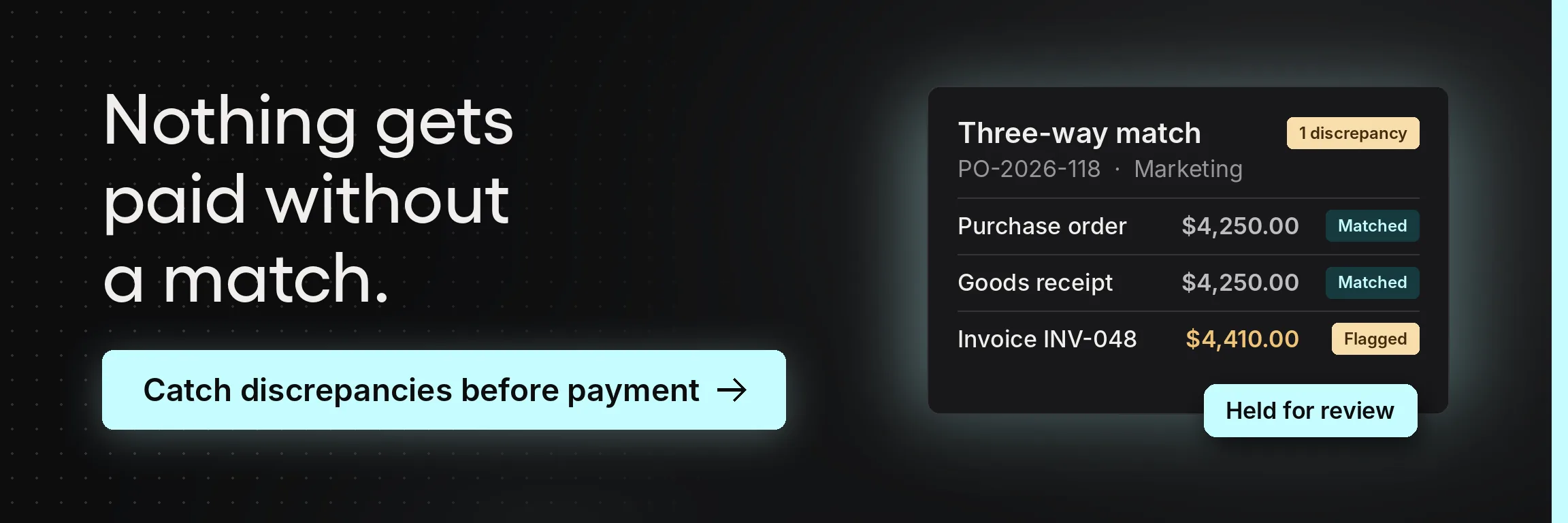 Explore Tradogram invoice matching software that compares invoices against purchase orders and receiving records before payment.