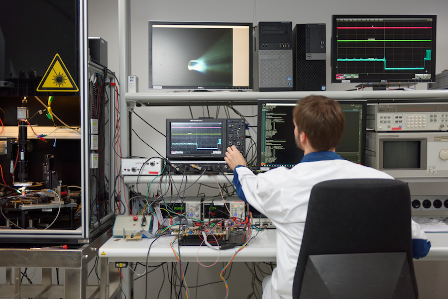 A person doing an iot security assessment