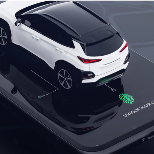 Automotive iot security square icon