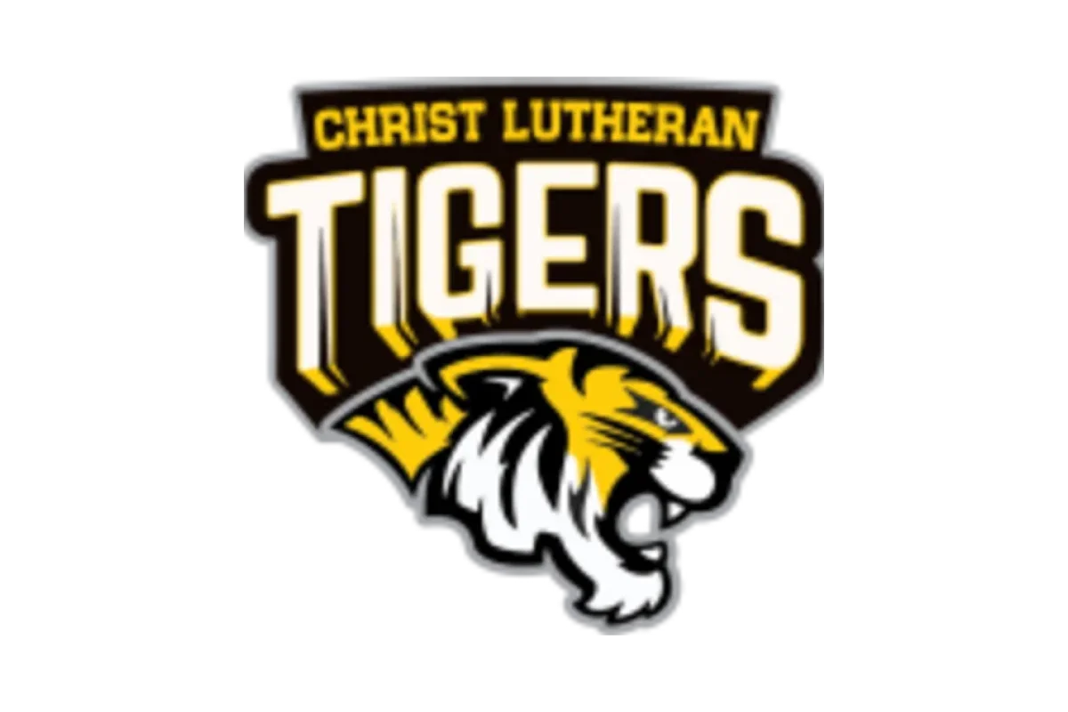 Christ Lutheran Tigers logo with a fierce yellow and black tiger head beneath large text.
