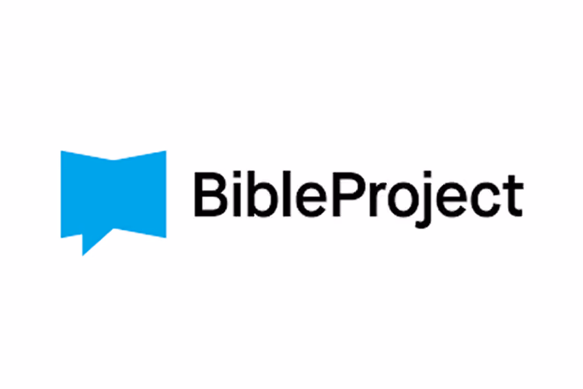 Blue stylized open book icon followed by the text BibleProject in black.