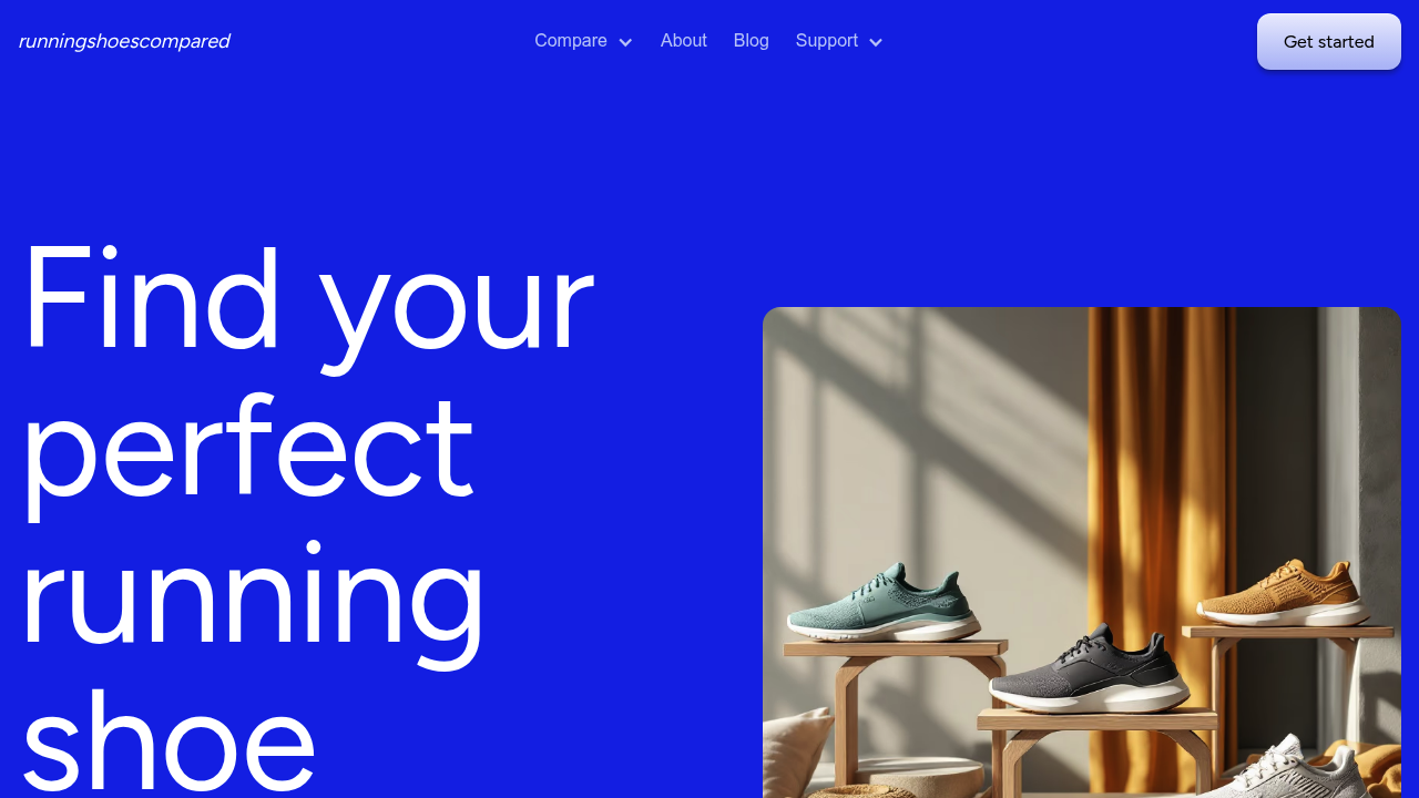 Screenshot of https://runningshoescompared.com