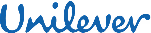 Unilever logo in blue cursive font on a transparent background.