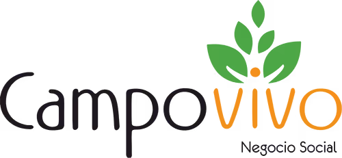 CampoVivo logo with stylized green leaves and an orange dot above the text.