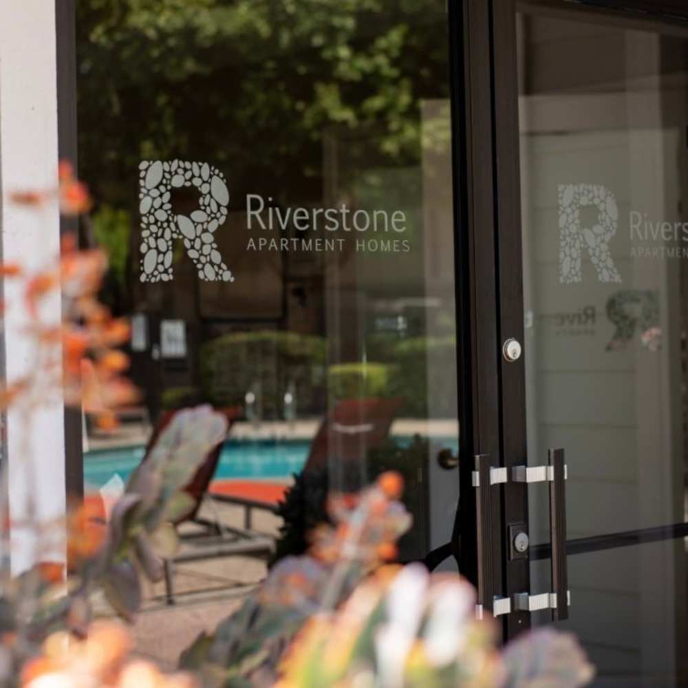 Exterior of leasing office doors