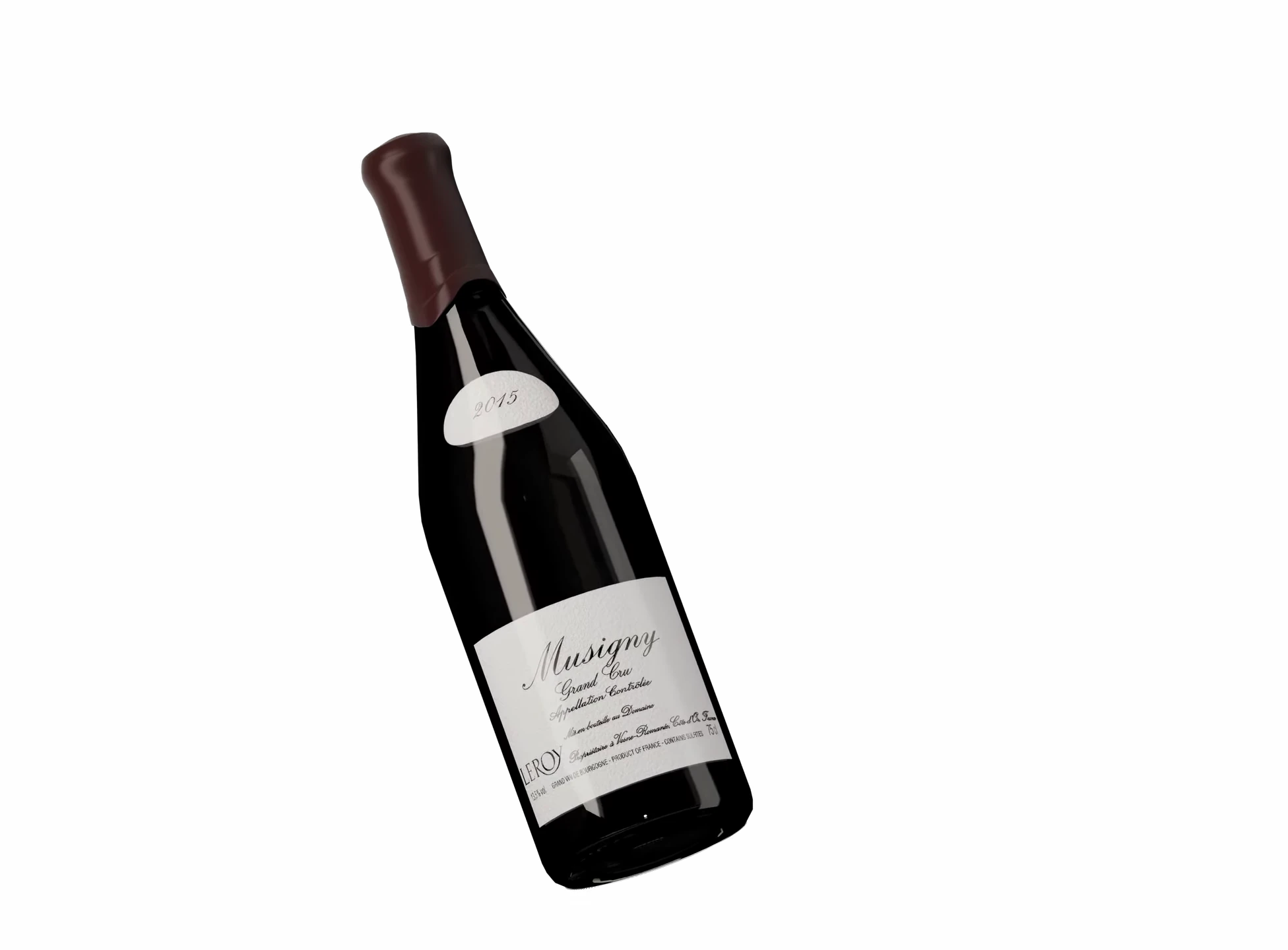 Bottiglia di vino rosso da collezione