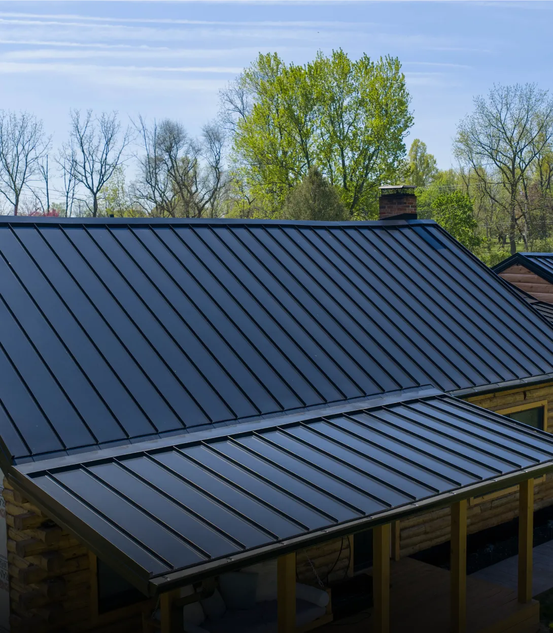 A black metal roof.