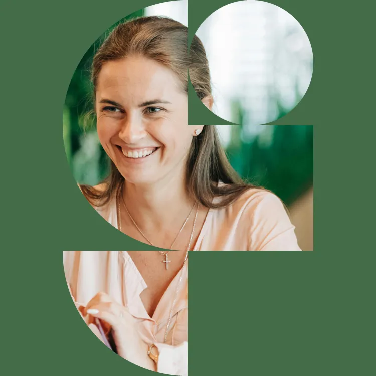 Smiling IPG member, representing IPG's sustainability initiative