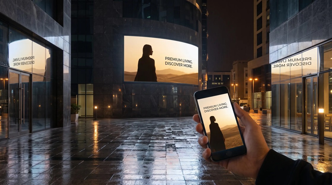 Integrated digital and outdoor advertising campaign displayed across mobile and city media placements