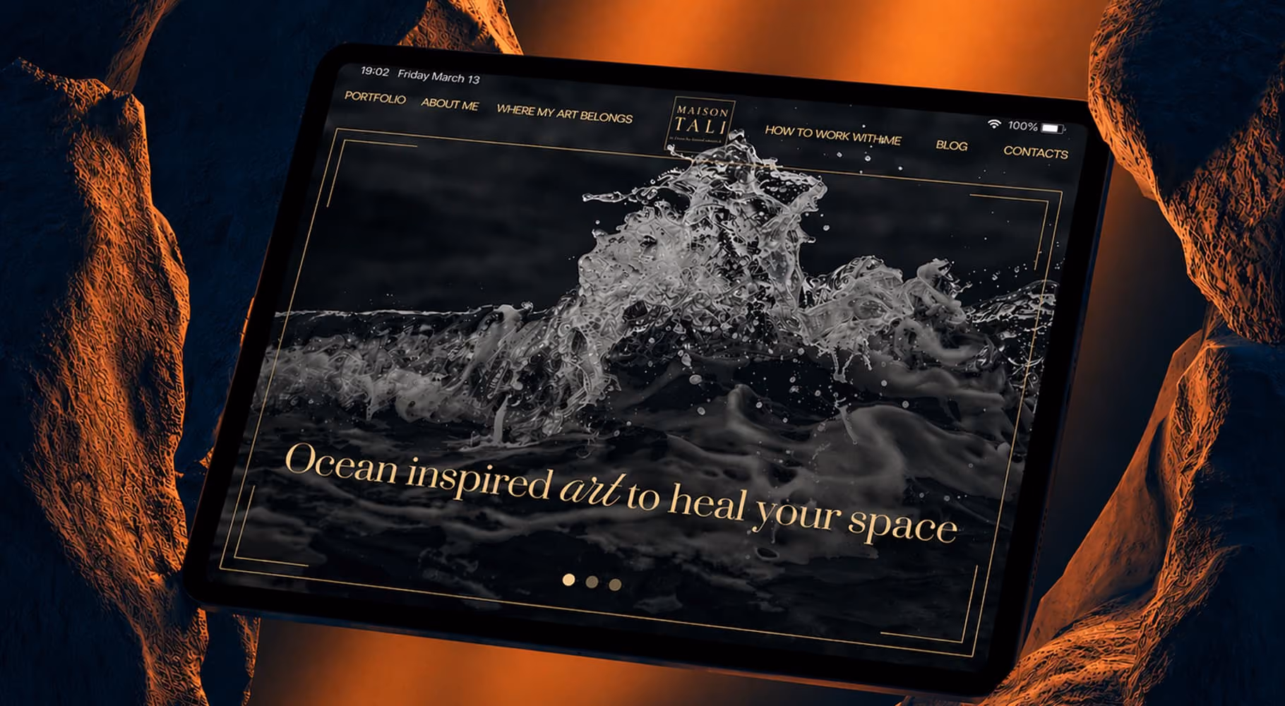 Photographer portfolio site main screen
