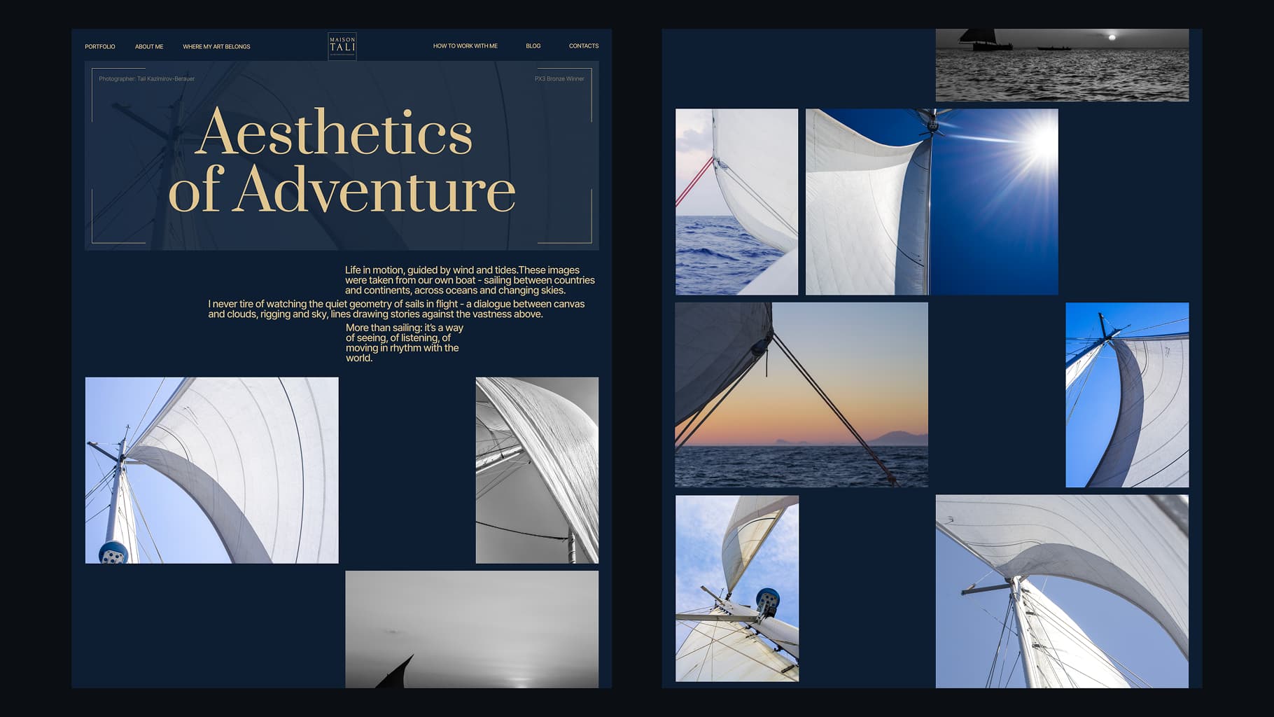 Maison Tali portfolio collection page
