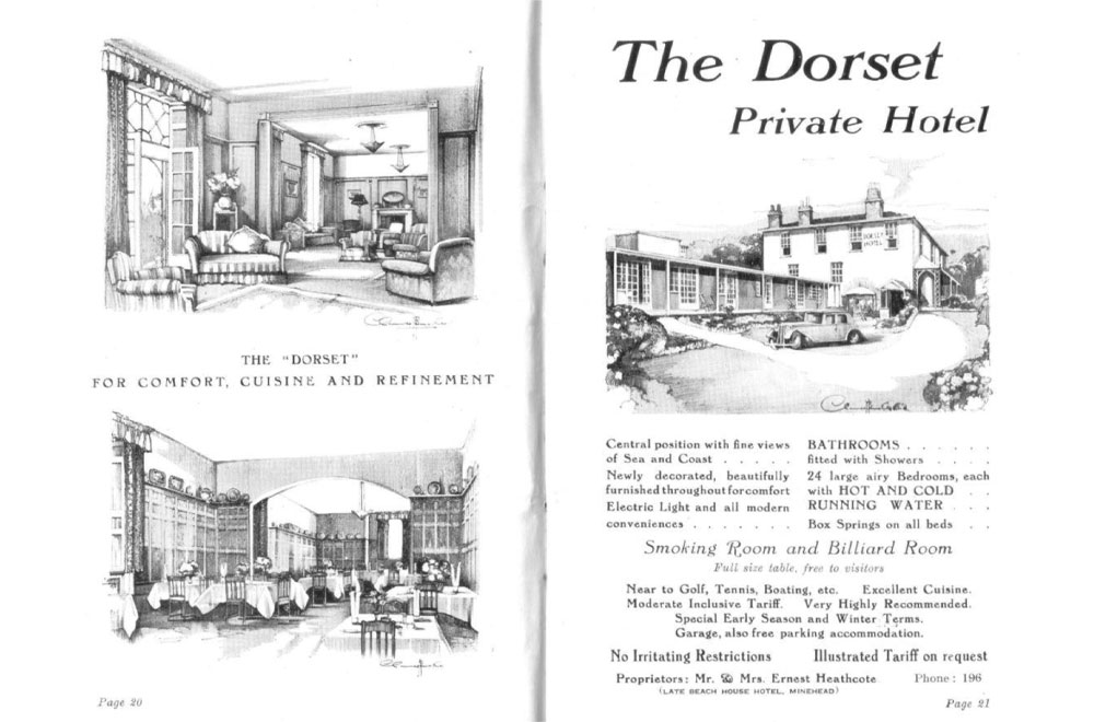 Old advert for Dorset House in Lyme Regis