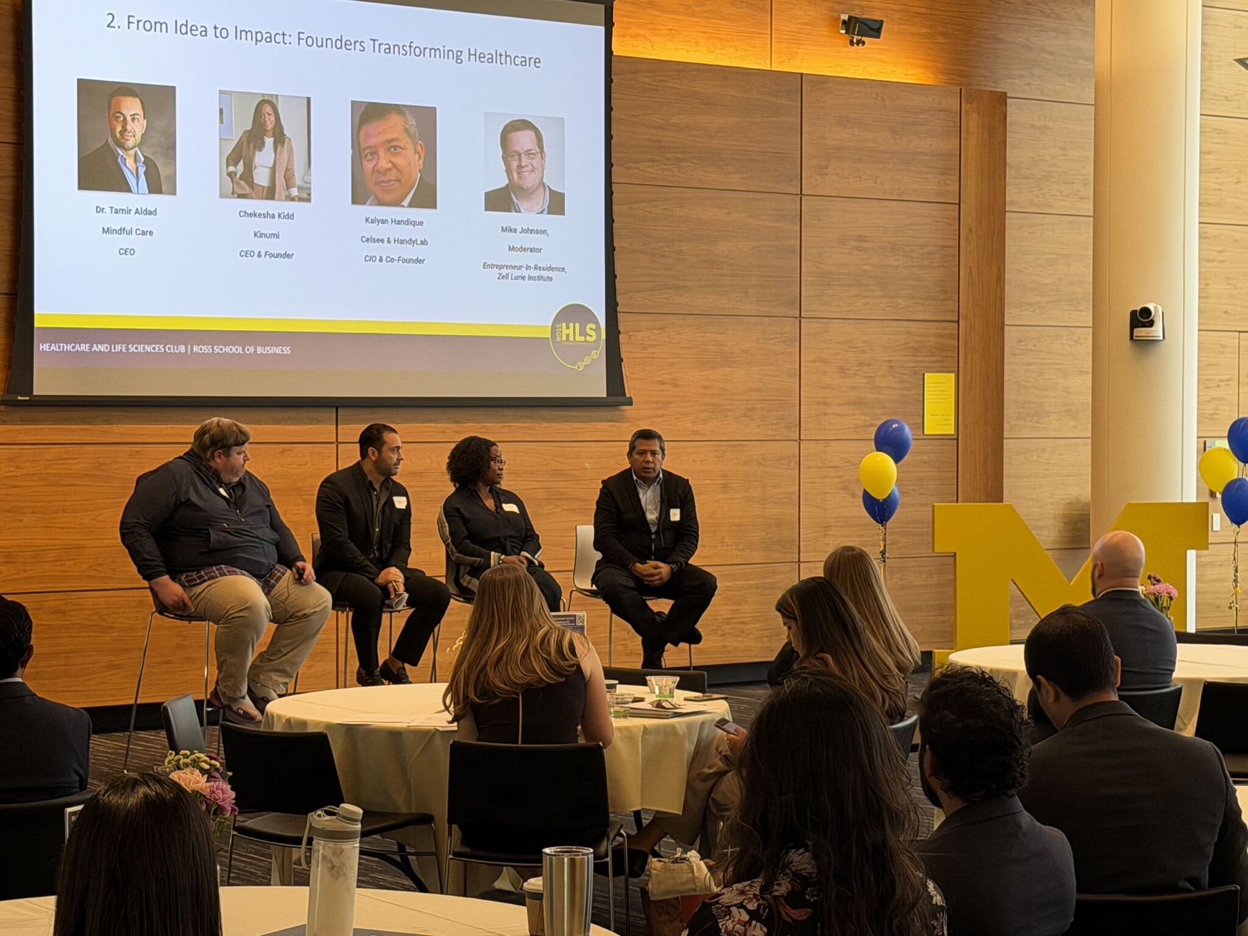 Dr. Tamir Aldad on the founders panel at the HLS Symposium, UMich Ross School of Business